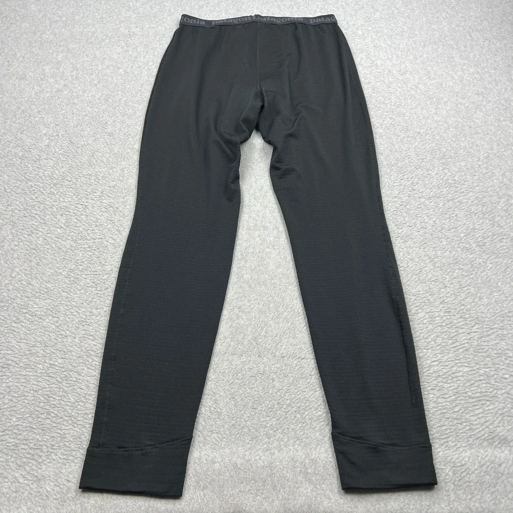 Patagonia Capilene Thermal Weight Bottoms Mens Medium Black Polartec Grid 43687